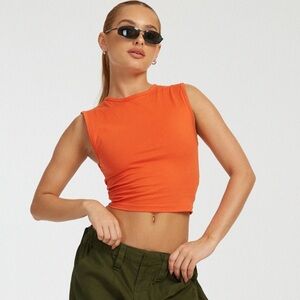 ZARA Monlo Vest Crop Top in Aperol Spritz